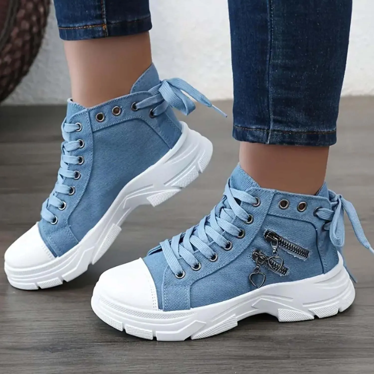 Women's Walking Shoes Fashionable Thick Sole Heightening Casual Shoes Non Slip Gym Workout Shoes Sneakers