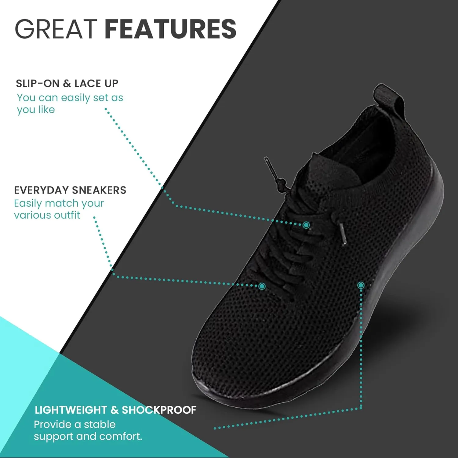 Womens Walking Shoes | Slip On Sneakers for Women |Comfy Tennis Running Shoes | Lightweight and Breathable