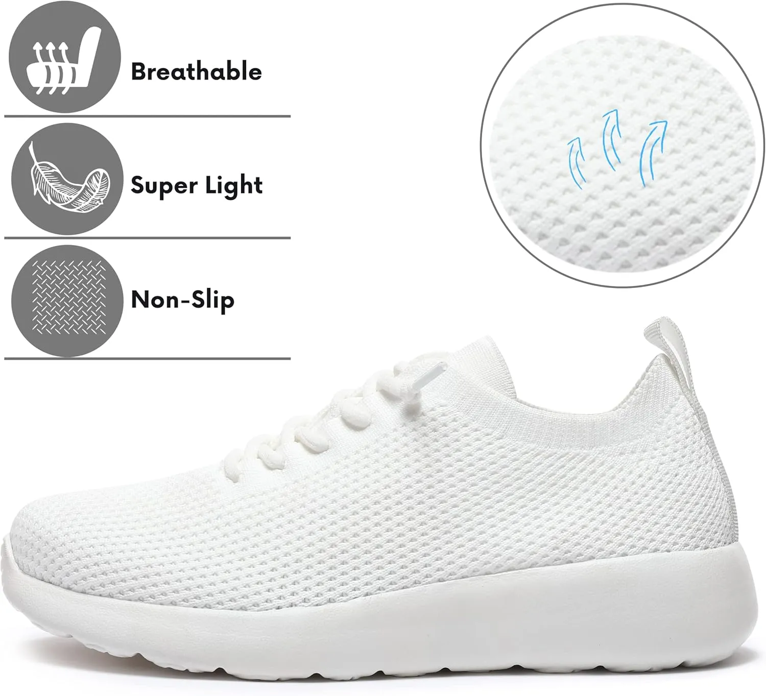 Womens Walking Shoes | Slip On Sneakers for Women |Comfy Tennis Running Shoes | Lightweight and Breathable