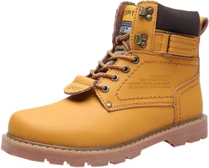 Work Boots for Men Composite Hiking Sneakers Warm Fur Lined Women's Safety Toe Shoes Business Casual Waterproof Outdoor Shoes Leather Comfortable Hike Grounded Footwear