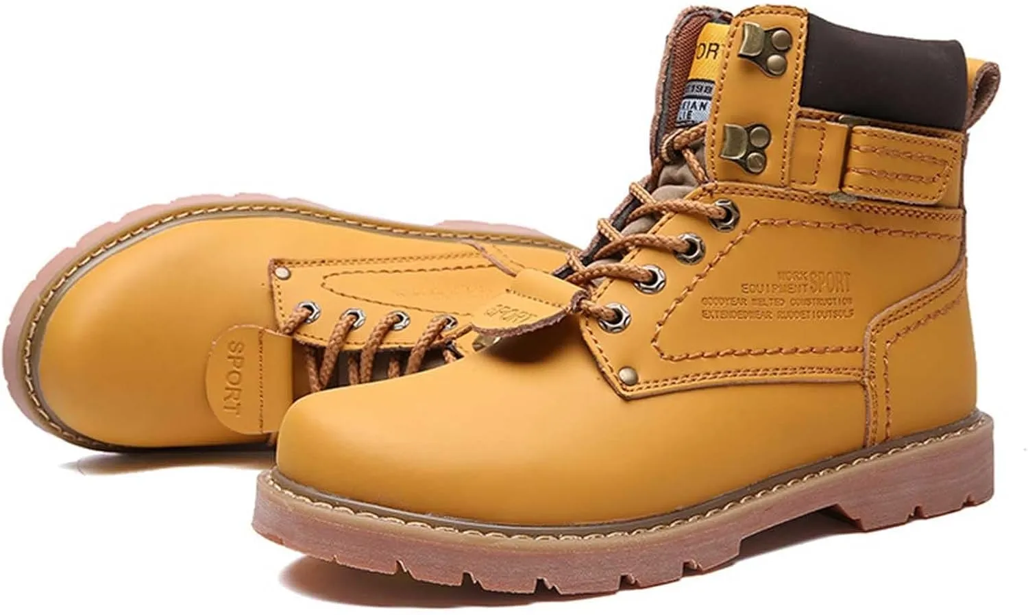Work Boots for Men Composite Hiking Sneakers Warm Fur Lined Women's Safety Toe Shoes Business Casual Waterproof Outdoor Shoes Leather Comfortable Hike Grounded Footwear