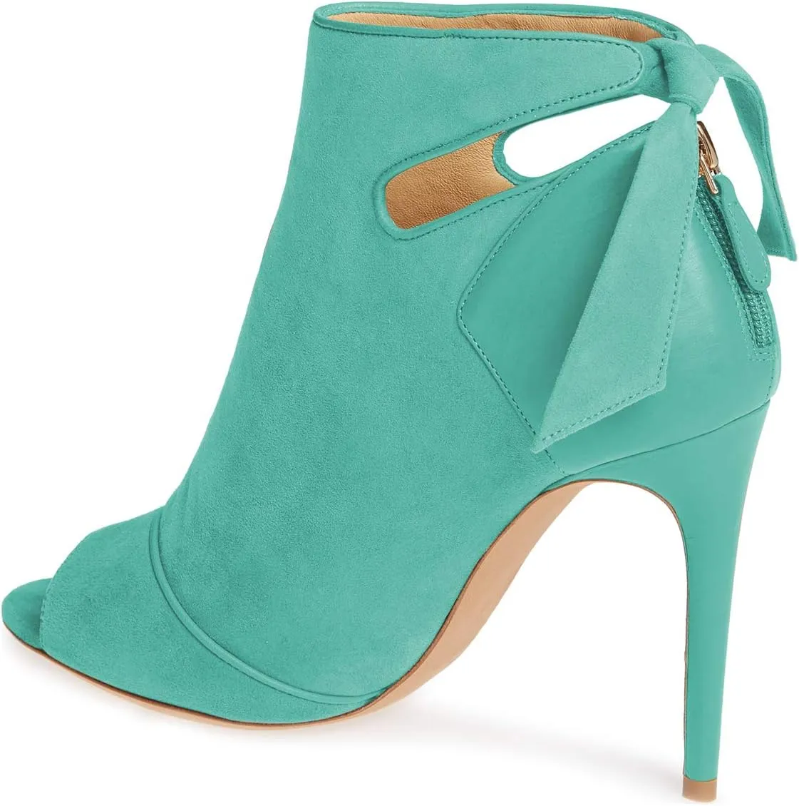 YDN Women High Heel Ankle Boots Chic Open Peep Toe Cut Out Bow Tie Stiletto Booties Shoes Size 4-16 US