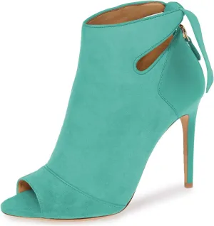 YDN Women High Heel Ankle Boots Chic Open Peep Toe Cut Out Bow Tie Stiletto Booties Shoes Size 4-16 US